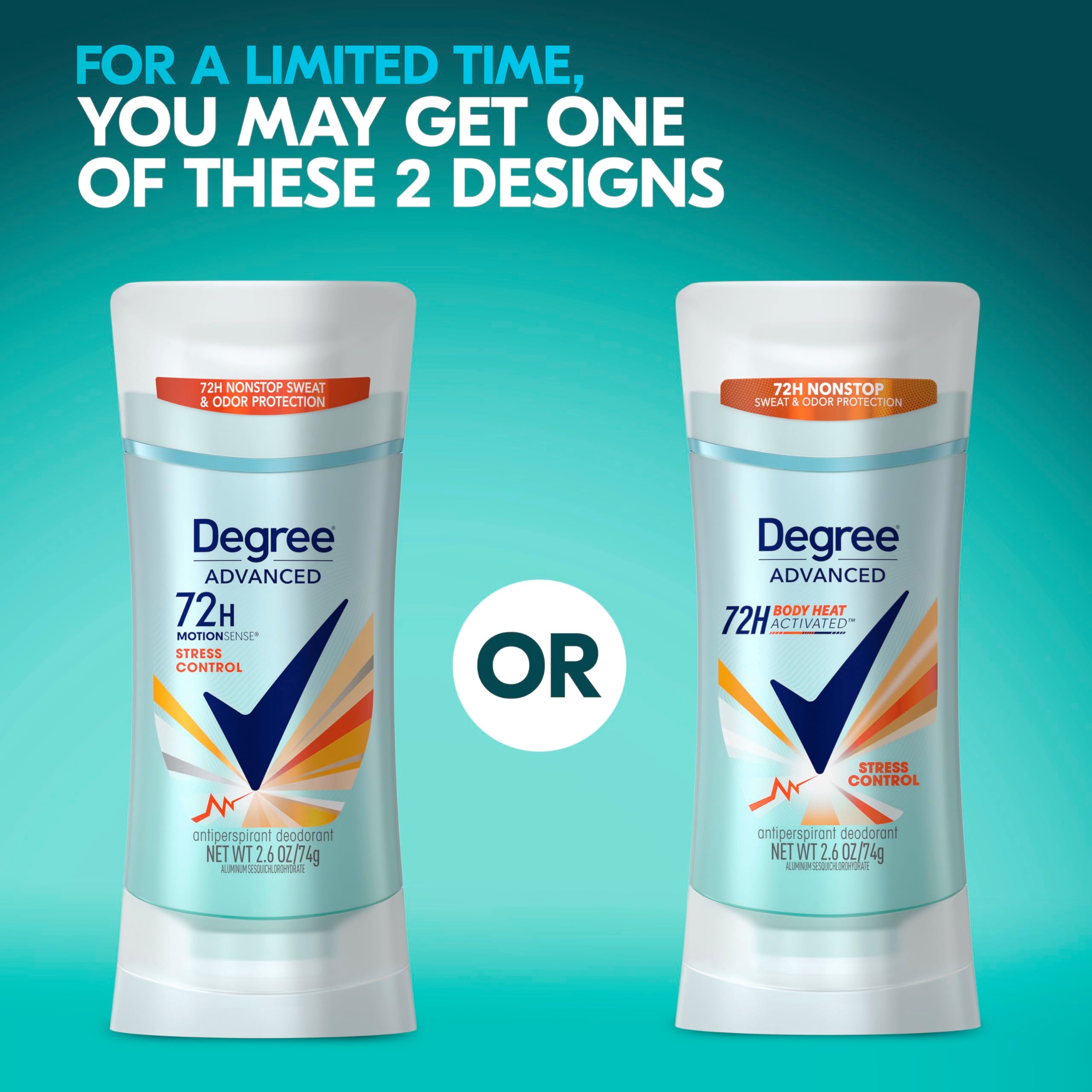 Degree Deodorant Women's Motion Sense Stress Control, 2.6 Ounce
